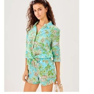 Lilly linen set Sunbathers Bliss large shorts and XL top